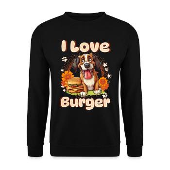 Dog Burger Hamburger Fast Food Dog Lover - Unisex Sweatshirt - black - Front - Alina (178cm) & Michal (187cm)