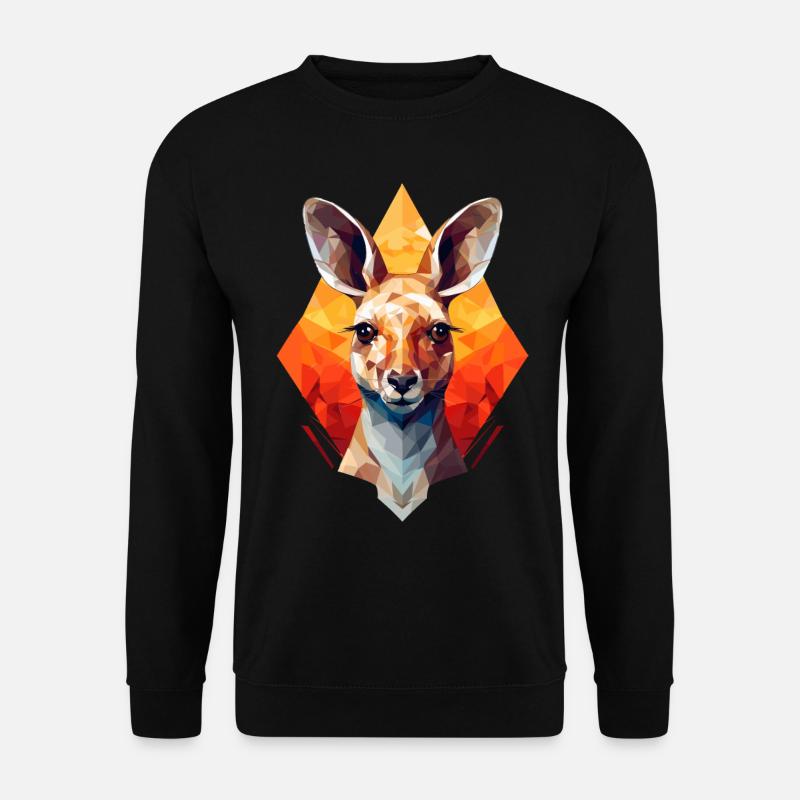 Kangaroo Sunset Geometry - Unisex Sweatshirt - black