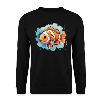 Clownfisch Bunt Im Aquarium Niedlich Niedlich Nemo - Unisex Pullover - Schwarz - Vorne - Alina (178cm) & Michal (187cm)