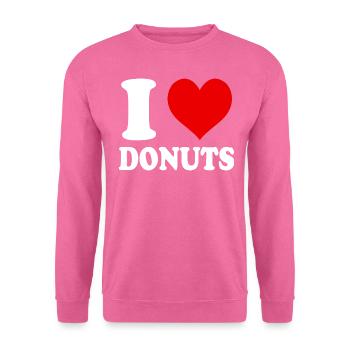 J’aime les beignets Coeur Drôle Spirituel - Sweat-shirt Unisexe - rose - Devant