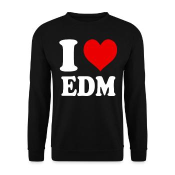 I Love EDM Heart Funny Witty - Unisex Sweatshirt - black - Front - Alina (178cm) & Michal (187cm)