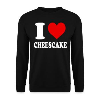 I Love Cheescake Heart Funny Witty - Unisex Sweatshirt - black - Front - Alina (178cm) & Michal (187cm)