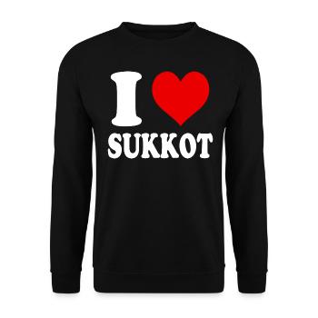 I Love Sukkot Heart Funny Witty - Unisex Sweatshirt - black - Front - Alina (178cm) & Michal (187cm)
