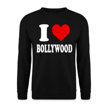I Love Bollywood Heart Funny Witty - Unisex Sweatshirt - black - Front - Alina (178cm) & Michal (187cm)