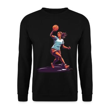 Handball player streetwear Iconic style - Unisex Sweatshirt - black - Front - Alina (178cm) & Michal (187cm)