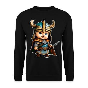 Joli bébé Viking germanique - Sweat-shirt Unisexe - noir - Devant - Alina (178cm) & Michal (187cm)
