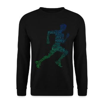 Jogging Running Women Running Cross Country Running - Unisex Sweatshirt - black - Front - Alina (178cm) & Michal (187cm)