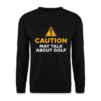 Vorsicht kann über Golf sprechen - Unisex Pullover - Schwarz - Vorne - Alina (178cm) & Michal (187cm)
