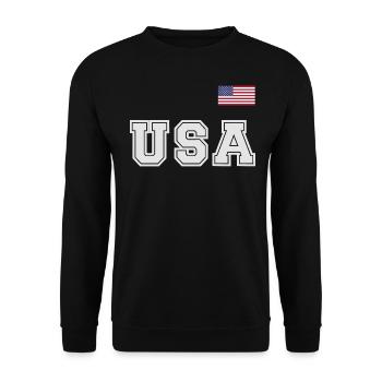 ÉQUIPE Bannière du drapeau américain des États-Unis sur la police - Sweat-shirt Unisexe - noir - Devant - Alina (178cm) & Michal (187cm)