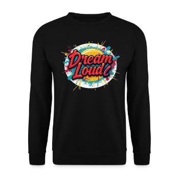 Creative graffiti design for brave dreamers - Unisex Sweatshirt - black - Front - Alina (178cm) & Michal (187cm)