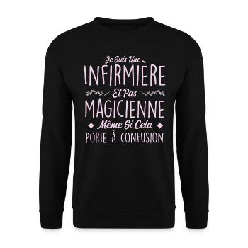 Humour Infirmière - Fête des mères - Sweat-shirt Unisexe - noir - Devant - Alina (178cm) & Michal (187cm)