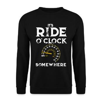 Motorcycling It's Ride O'clock Somewhere - Unisex Sweatshirt - black - Front - Alina (178cm) & Michal (187cm)