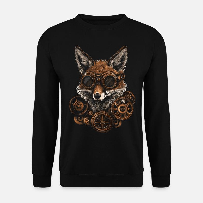 Fox Steampunk - Unisex Sweatshirt - black