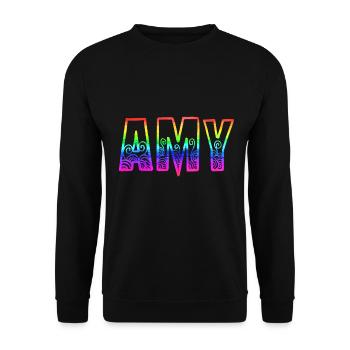 amy rs rainbow - Unisex Sweatshirt - black - Front - Alina (178cm) & Michal (187cm)
