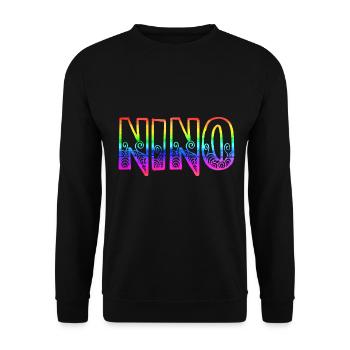 nino rs arc-en-ciel - Sweat-shirt Unisexe - noir - Devant - Alina (178cm) & Michal (187cm)
