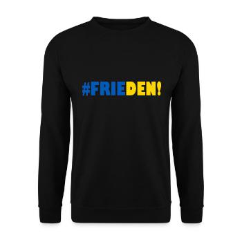 Frieden Freiheit Peace Weltfrieden Ukraine - Unisex Pullover - Schwarz - Vorne - Alina (178cm) & Michal (187cm)