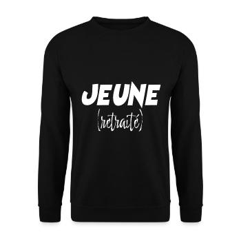 Jeune Retraite Humour Future Retraite Homme - Sweat-shirt Unisexe - noir - Devant - Alina (178cm) & Michal (187cm)