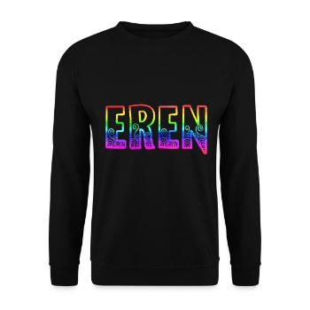 eren rs arc-en-ciel - Sweat-shirt Unisexe - noir - Devant - Alina (178cm) & Michal (187cm)