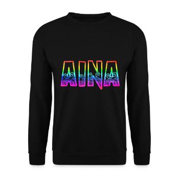 aina rs rainbow - Unisex Sweatshirt - black - Front - Alina (178cm) & Michal (187cm)