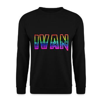 ivan rs regenbogen - Unisex Pullover - Schwarz - Vorne - Alina (178cm) & Michal (187cm)