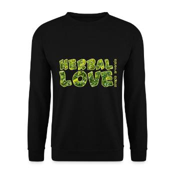 Herbal Love Mustard - Unisex Sweatshirt - black - Front - Alina (178cm) & Michal (187cm)