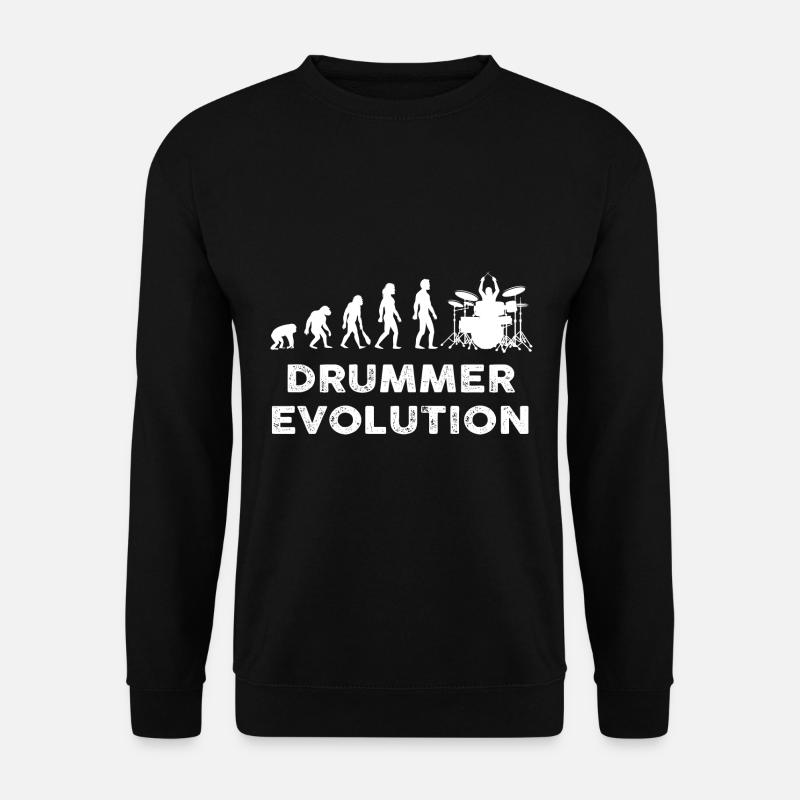Drummer evolution - Sweat-shirt Unisexe - noir