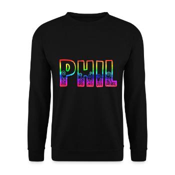 phil rs rainbow - Unisex Sweatshirt - black - Front - Alina (178cm) & Michal (187cm)