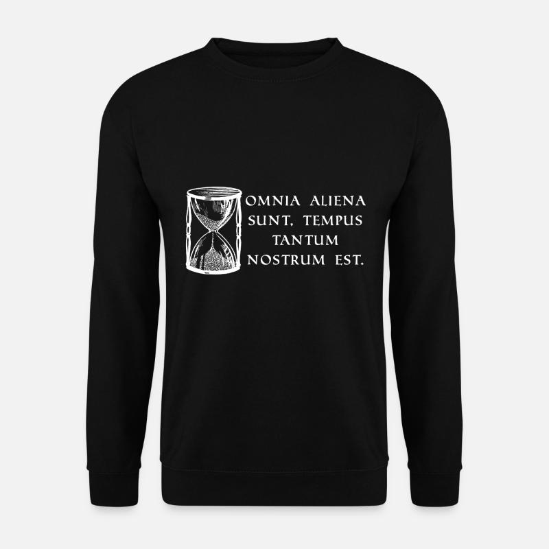 alles ist fremdes eigentum nur die zeit gehö weiss - Unisex Pullover - Schwarz