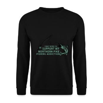 fishing, pike, northern, - Unisex Sweatshirt - black - Front - Alina (178cm) & Michal (187cm)