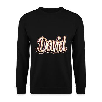 David Vorname Name Graffiti Design - Unisex Pullover - Schwarz - Vorne - Alina (178cm) & Michal (187cm)
