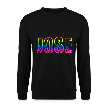 jose rs regenbogen - Unisex Pullover - Schwarz - Vorne - Alina (178cm) & Michal (187cm)