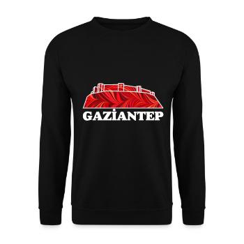 gaziantep e 18 a kale - Unisex Pullover - Schwarz - Vorne - Alina (178cm) & Michal (187cm)