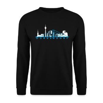 Düsseldorf Skyline - Unisex Sweatshirt - black - Front - Alina (178cm) & Michal (187cm)