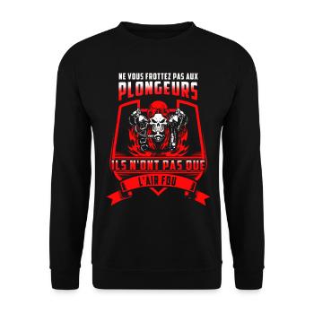 L'air fou rouge - Sweat-shirt Unisexe - noir - Devant - Alina (178cm) & Michal (187cm)