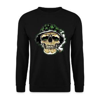 Kiff Skull - Unisex Pullover - Schwarz - Vorne - Alina (178cm) & Michal (187cm)