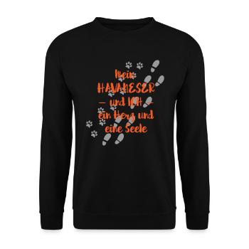 Havaneser, Geschenk, Havaneser T-Shirt, - Unisex Pullover - Schwarz - Vorne - Alina (178cm) & Michal (187cm)