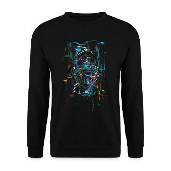 Scifi Background - ABSTRACT - Unisex Sweatshirt - black - Front - Alina (178cm) & Michal (187cm)