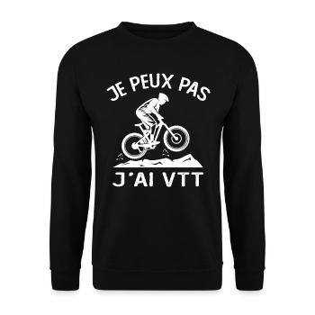 Je Peux Pas J'ai VTT - Sweat-shirt Unisexe - noir - Devant - Alina (178cm) & Michal (187cm)