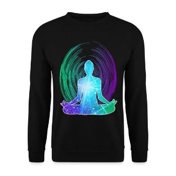 Spiritual meditation zen awakening - Unisex Sweatshirt - black - Front - Alina (178cm) & Michal (187cm)