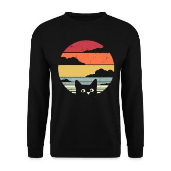 Graphique drôle de chat - Sweat-shirt Unisexe - noir - Devant - Alina (178cm) & Michal (187cm)