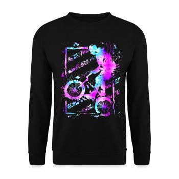 Bmx Magenta - Bmx Bike - Bmx Bike - Sweat-shirt Unisexe - noir - Devant - Alina (178cm) & Michal (187cm)