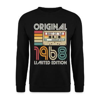 Born 1968 Original Retro Vintage Birthday - Unisex Sweatshirt - black - Front - Alina (178cm) & Michal (187cm)