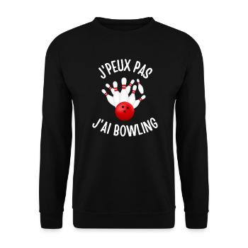 Je peux pas j'ai bowling - Sweat-shirt Unisexe - noir - Devant - Alina (178cm) & Michal (187cm)