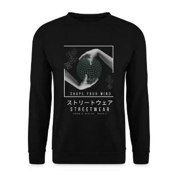 Shape your mind yourself. Motivational - Unisex Sweatshirt - black - Front - Alina (178cm) & Michal (187cm)