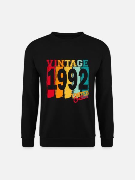 1992 Jahrgang geboren Vintage Geburtstag Retro - Unisex Pullover - Schwarz