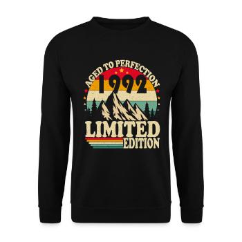 Vintage, 1992, Vintage Retro, Cadeau d’anniversaire - Sweat-shirt Unisexe - noir - Devant - Alina (178cm) & Michal (187cm)