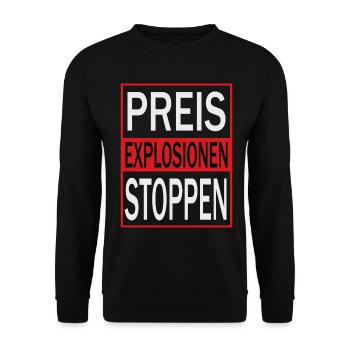 Preisexplosionen Stoppen - Unisex Pullover - Schwarz - Vorne - Alina (178cm) & Michal (187cm)