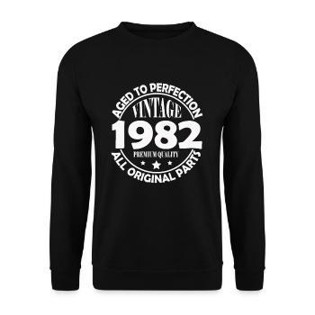 1982 Original vintage vintage retro birthday - Unisex Sweatshirt - black - Front - Alina (178cm) & Michal (187cm)
