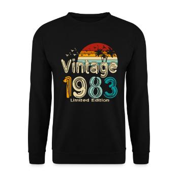 1983 Born in 1983 Vintage Retro - Unisex Sweatshirt - black - Front - Alina (178cm) & Michal (187cm)