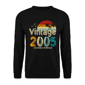 2005 Original Jahrgang Vintage Retro Geburtstag - Unisex Pullover - Schwarz - Vorne - Alina (178cm) & Michal (187cm)